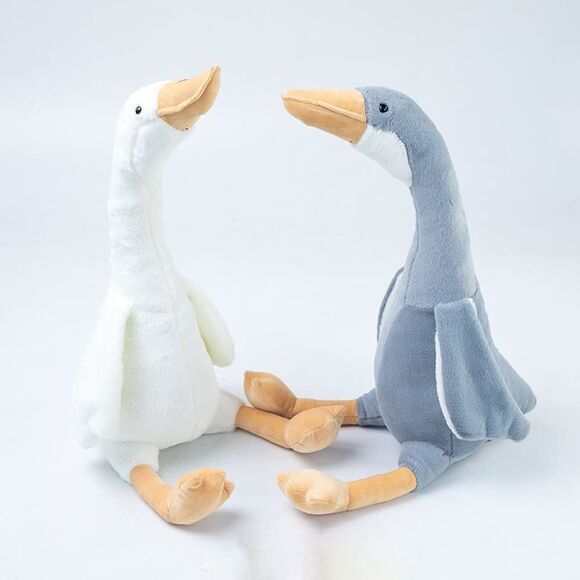 CHELEI2019 2pcs 15.7" Swan Stuffed Animal,Grey Goose Plush White Stuffed Animal - Picture 1 of 8